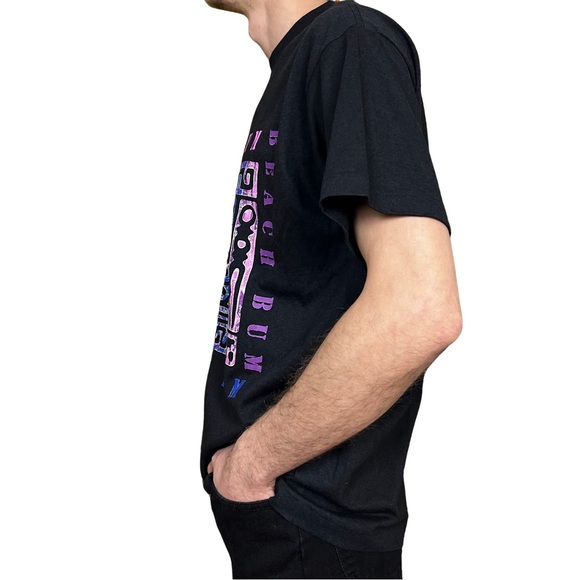 Vintage Beach Bum by McGregor Black Graphic T-shirt 90s Single Stitch USA Large - Picture 3 of 10